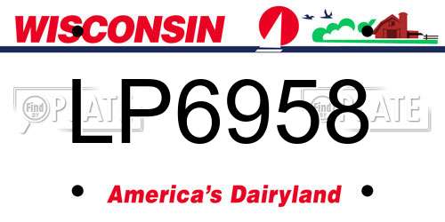 LP6958 Wisconsin License Plate