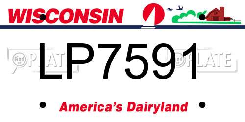 LP7591 Wisconsin License Plate