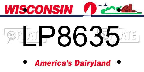 LP8635 Wisconsin License Plate