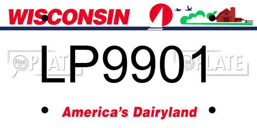 LP9901 Wisconsin License Plate