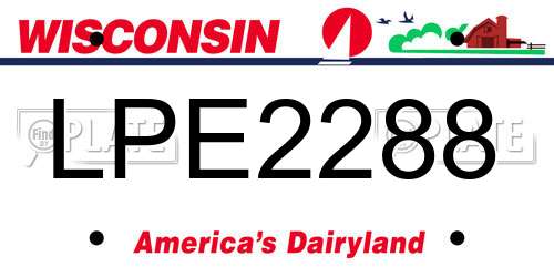 LPE2288 Wisconsin License Plate