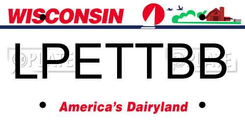 LPETTBB Wisconsin License Plate