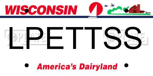 LPETTSS Wisconsin License Plate