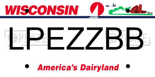LPEZZBB Wisconsin License Plate