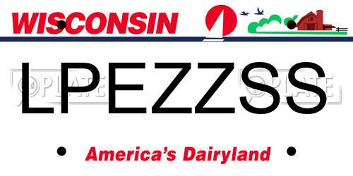 LPEZZSS Wisconsin License Plate