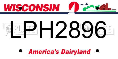 LPH2896 Wisconsin License Plate