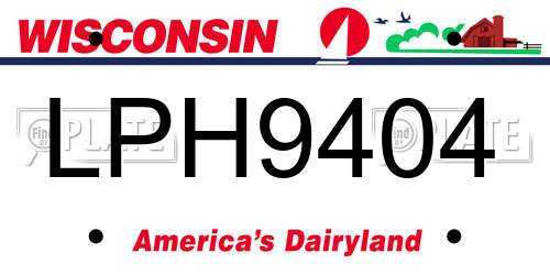 LPH9404 Wisconsin License Plate