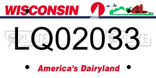 LQ02033 Wisconsin License Plate