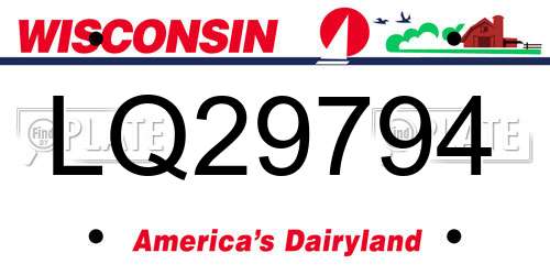 LQ29794 Wisconsin License Plate