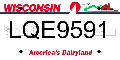 LQE9591 Wisconsin License Plate