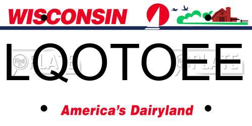 LQOTOEE Wisconsin License Plate