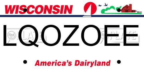 LQOZOEE Wisconsin License Plate