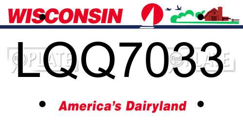 LQQ7033 Wisconsin License Plate