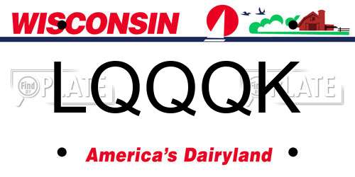 LQQQK Wisconsin License Plate