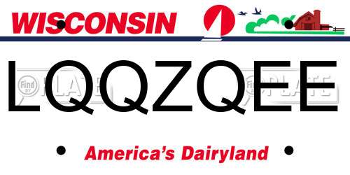 LQQZQEE Wisconsin License Plate