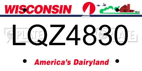 LQZ4830 Wisconsin License Plate