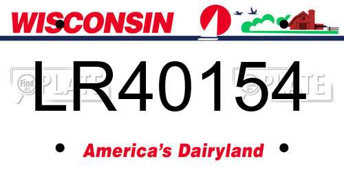 LR40154 Wisconsin License Plate