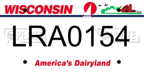 LRA0154 Wisconsin License Plate