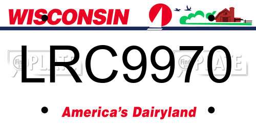LRC9970 Wisconsin License Plate