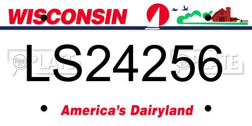 LS24256 Wisconsin License Plate