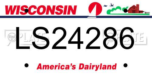 LS24286 Wisconsin License Plate