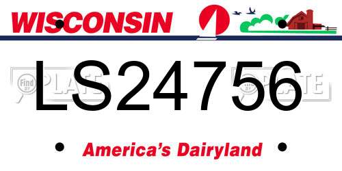 LS24756 Wisconsin License Plate