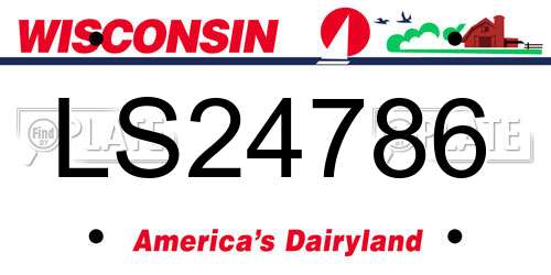 LS24786 Wisconsin License Plate
