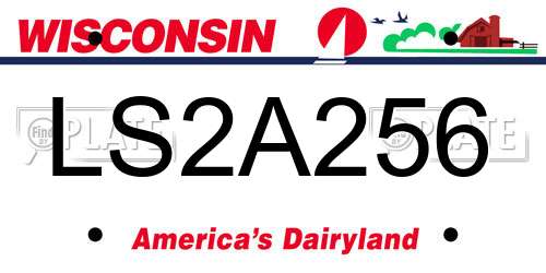 LS2A256 Wisconsin License Plate