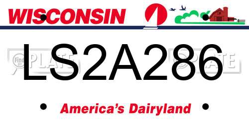 LS2A286 Wisconsin License Plate