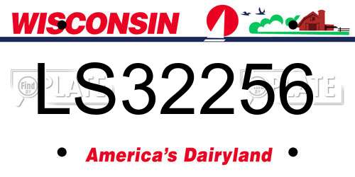 LS32256 Wisconsin License Plate