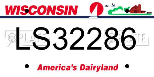 LS32286 Wisconsin License Plate