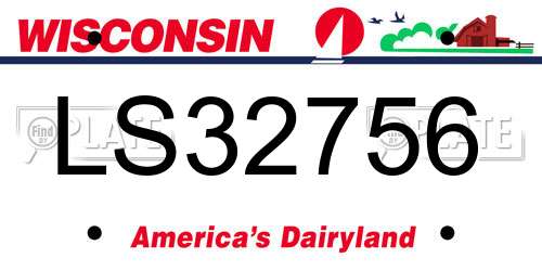 LS32756 Wisconsin License Plate