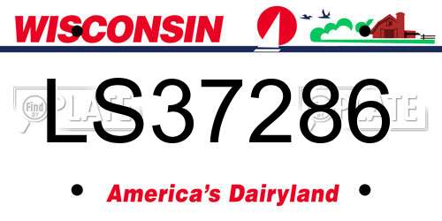 LS37286 Wisconsin License Plate