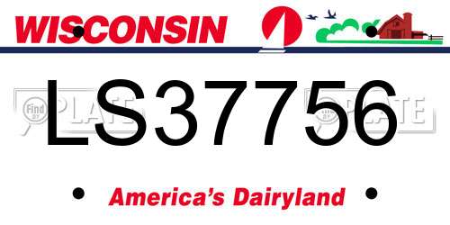 LS37756 Wisconsin License Plate