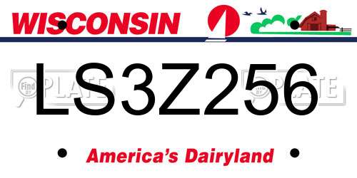 LS3Z256 Wisconsin License Plate