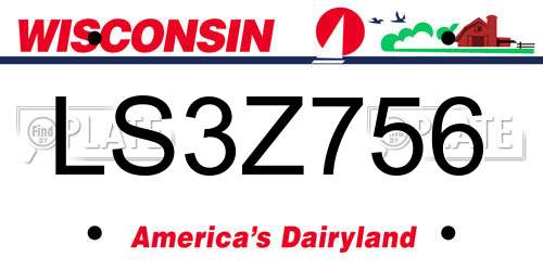 LS3Z756 Wisconsin License Plate