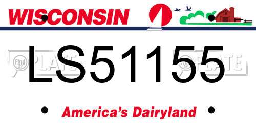 LS51155 Wisconsin License Plate