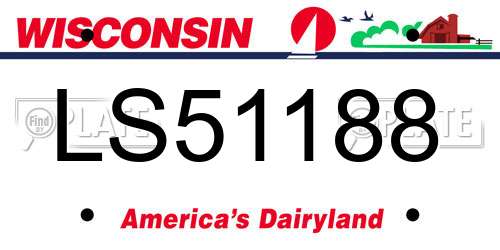 LS51188 Wisconsin License Plate