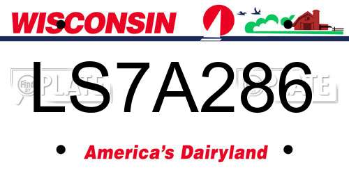 LS7A286 Wisconsin License Plate