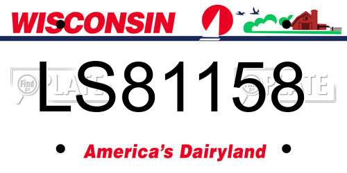 LS81158 Wisconsin License Plate