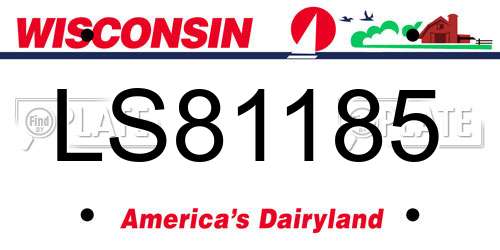 LS81185 Wisconsin License Plate
