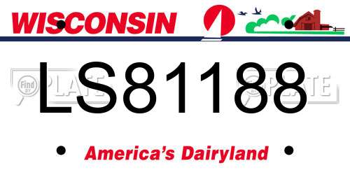 LS81188 Wisconsin License Plate