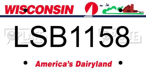 LSB1158 Wisconsin License Plate