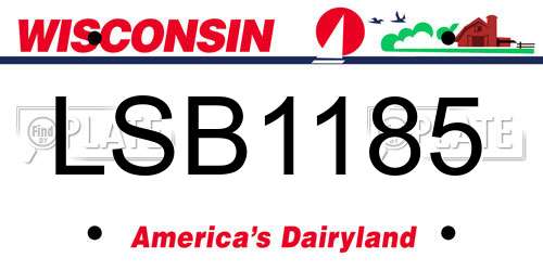 LSB1185 Wisconsin License Plate