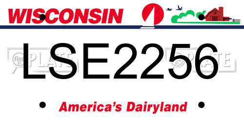 LSE2256 Wisconsin License Plate