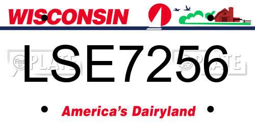 LSE7256 Wisconsin License Plate