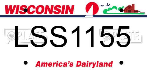 LSS1155 Wisconsin License Plate