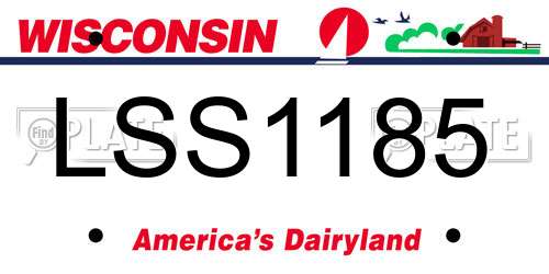 LSS1185 Wisconsin License Plate