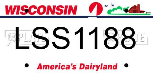 LSS1188 Wisconsin License Plate