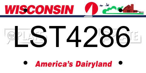 LST4286 Wisconsin License Plate
